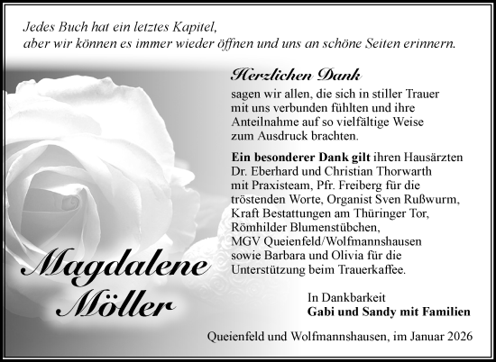 Traueranzeige von Magdalene Möller von Südthüringer Presse