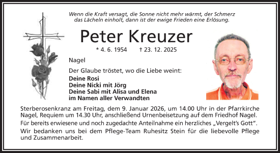 Traueranzeige von Peter Kreuzer von Frankenpost