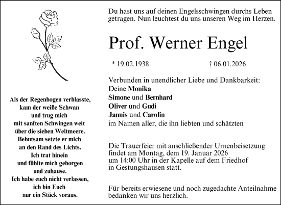 Traueranzeige von Werner Engel von Neue Presse Coburg