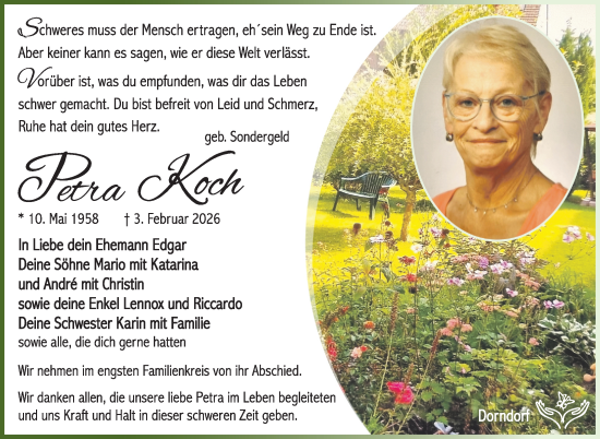 Traueranzeige von Petra Koch von Südthüringer Presse